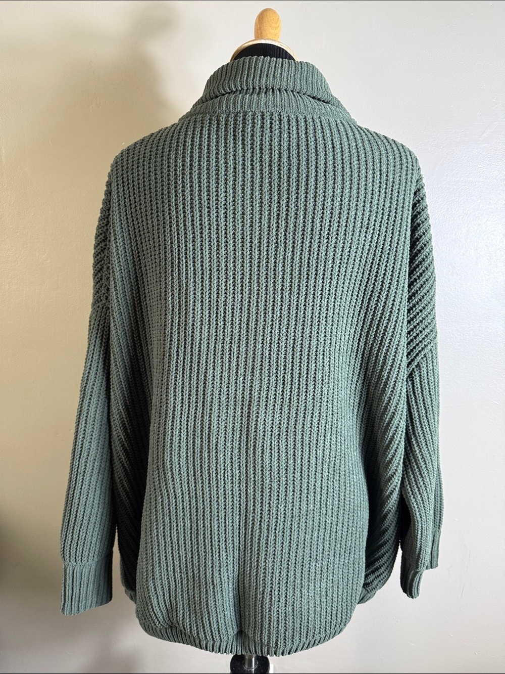 FLX Womens Zip-Front Chunky Knit Sweater Jacket - Green Sz XL NWT - Picture 6 of 10